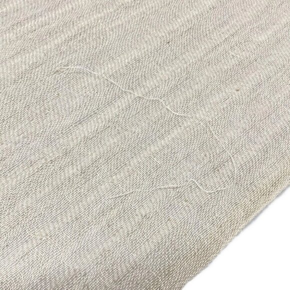 Auth FURLA - Cream Beige Hemp Viscose Cotton Scarf - Picture 3 of 7